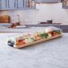 imageFARBERWARE BuildABoard Acacia Cutting Board with Builtin Storage Compartments Clear Locking Lid ampamp White Handles Great for Charcuterie ampamp SnacksBlackBamboo