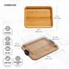 imageFARBERWARE BuildABoard Acacia Cutting Board with Builtin Storage Compartments Clear Locking Lid ampamp White Handles Great for Charcuterie ampamp SnacksBlack