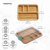 imageFARBERWARE BuildABoard Acacia Cutting Board with Builtin Storage Compartments Clear Locking Lid ampamp White Handles Great for Charcuterie ampamp SnacksBlue