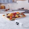 imageFARBERWARE BuildABoard Acacia Cutting Board with Builtin Storage Compartments Clear Locking Lid ampamp White Handles Great for Charcuterie ampamp SnacksAcacia