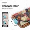 imageFARBERWARE BuildABoard Acacia Cutting Board with Builtin Storage Compartments Clear Locking Lid ampamp White Handles Great for Charcuterie ampamp SnacksBlue