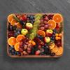 imageFARBERWARE BuildABoard Acacia Cutting Board with Builtin Storage Compartments Clear Locking Lid ampamp White Handles Great for Charcuterie ampamp SnacksWhite