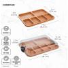 imageFARBERWARE BuildABoard Acacia Cutting Board with Builtin Storage Compartments Clear Locking Lid ampamp White Handles Great for Charcuterie ampamp SnacksBamboo