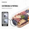 imageFARBERWARE BuildABoard Acacia Cutting Board with Builtin Storage Compartments Clear Locking Lid ampamp White Handles Great for Charcuterie ampamp SnacksBlackBamboo