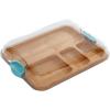 imageFARBERWARE BuildABoard Acacia Cutting Board with Builtin Storage Compartments Clear Locking Lid ampamp White Handles Great for Charcuterie ampamp SnacksBlue