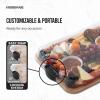 imageFARBERWARE BuildABoard Acacia Cutting Board with Builtin Storage Compartments Clear Locking Lid ampamp White Handles Great for Charcuterie ampamp SnacksBlack