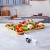 imageFARBERWARE BuildABoard Acacia Cutting Board with Builtin Storage Compartments Clear Locking Lid ampamp White Handles Great for Charcuterie ampamp SnacksAcacia
