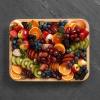 imageFARBERWARE BuildABoard Acacia Cutting Board with Builtin Storage Compartments Clear Locking Lid ampamp White Handles Great for Charcuterie ampamp SnacksNavy