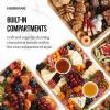 imageFARBERWARE BuildABoard Acacia Cutting Board with Builtin Storage Compartments Clear Locking Lid ampamp White Handles Great for Charcuterie ampamp SnacksBlack