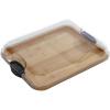 imageFARBERWARE BuildABoard Acacia Cutting Board with Builtin Storage Compartments Clear Locking Lid ampamp White Handles Great for Charcuterie ampamp SnacksBlack