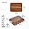 imageFARBERWARE BuildABoard Acacia Cutting Board with Builtin Storage Compartments Clear Locking Lid ampamp White Handles Great for Charcuterie ampamp SnacksWhite
