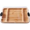 imageFARBERWARE BuildABoard Acacia Cutting Board with Builtin Storage Compartments Clear Locking Lid ampamp White Handles Great for Charcuterie ampamp SnacksAcacia
