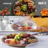 imageFARBERWARE BuildaBoard Cutting Board with Lazy Susan Turntable Five Compartments and Clear Locking Lid for Charcuterie Snacks and More AcaciaBlack