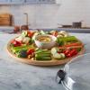 imageFARBERWARE BuildaBoard Cutting Board with Lazy Susan Turntable Five Compartments and Clear Locking Lid for Charcuterie Snacks and More AcaciaBlack
