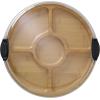imageFARBERWARE BuildaBoard Cutting Board with Lazy Susan Turntable Five Compartments and Clear Locking Lid for Charcuterie Snacks and More AcaciaBlack