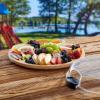 imageFARBERWARE BuildaBoard Cutting Board with Lazy Susan Turntable Five Compartments and Clear Locking Lid for Charcuterie Snacks and More AcaciaBlack