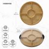 imageFARBERWARE BuildaBoard Cutting Board with Lazy Susan Turntable Five Compartments and Clear Locking Lid for Charcuterie Snacks and More AcaciaBlack