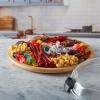 imageFARBERWARE BuildaBoard Cutting Board with Lazy Susan Turntable Five Compartments and Clear Locking Lid for Charcuterie Snacks and More AcaciaBlackBamboo