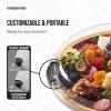 imageFARBERWARE BuildaBoard Cutting Board with Lazy Susan Turntable Five Compartments and Clear Locking Lid for Charcuterie Snacks and More AcaciaBlackBamboo