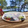 imageFARBERWARE BuildaBoard Cutting Board with Lazy Susan Turntable Five Compartments and Clear Locking Lid for Charcuterie Snacks and More AcaciaBlackBamboo