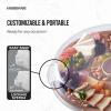 imageFARBERWARE BuildaBoard Cutting Board with Lazy Susan Turntable Five Compartments and Clear Locking Lid for Charcuterie Snacks and More AcaciaWhite