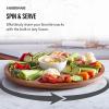 imageFARBERWARE BuildaBoard Cutting Board with Lazy Susan Turntable Five Compartments and Clear Locking Lid for Charcuterie Snacks and More AcaciaWhite