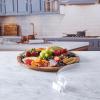 imageFARBERWARE BuildaBoard Cutting Board with Lazy Susan Turntable Five Compartments and Clear Locking Lid for Charcuterie Snacks and More AcaciaWhite