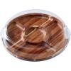 imageFARBERWARE BuildaBoard Cutting Board with Lazy Susan Turntable Five Compartments and Clear Locking Lid for Charcuterie Snacks and More AcaciaWhite