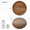 imageFARBERWARE BuildaBoard Cutting Board with Lazy Susan Turntable Five Compartments and Clear Locking Lid for Charcuterie Snacks and More AcaciaWhiteAcacia