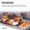 imageFARBERWARE BuildaBoard Cutting Board with Lazy Susan Turntable Five Compartments and Clear Locking Lid for Charcuterie Snacks and More AcaciaWhiteAcacia