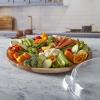 imageFARBERWARE BuildaBoard Cutting Board with Lazy Susan Turntable Five Compartments and Clear Locking Lid for Charcuterie Snacks and More AcaciaWhiteAcacia