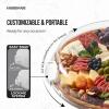 imageFARBERWARE BuildaBoard Cutting Board with Lazy Susan Turntable Five Compartments and Clear Locking Lid for Charcuterie Snacks and More AcaciaWhiteAcacia