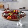 imageFARBERWARE BuildaBoard Cutting Board with Lazy Susan Turntable Five Compartments and Clear Locking Lid for Charcuterie Snacks and More AcaciaWhiteAcacia