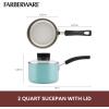 imageFarberware Smart Control Nonstick Cookware Pots and Pans Set 14 Piece BlackAqua