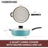 imageFarberware Smart Control Nonstick Cookware Pots and Pans Set 14 Piece BlackAqua
