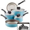 imageFarberware Smart Control Nonstick Cookware Pots and Pans Set 14 Piece BlackAqua