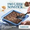 imageFarberware Easy Solutions Nonstick Bakeware Square CakeCookie Pan 9 Inch with Portion Marks  BlueCake Pan 9  Square