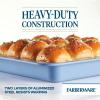 imageFarberware Easy Solutions Nonstick Bakeware Square CakeCookie Pan 9 Inch with Portion Marks  BlueCake Pan 9  Square