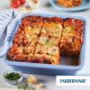 imageFarberware Easy Solutions Nonstick Bakeware Square CakeCookie Pan 9 Inch with Portion Marks  BlueCake Pan 9 x 13