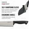 imageFarberware Edgekeeper 8Inch Chef Knife with SelfSharpening Blade Cover High CarbonStainless Steel Kitchen Knife with Ergonomic Handle RazorSharp Knife BlackBlackGray
