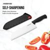 imageFarberware Edgekeeper 8Inch Chef Knife with SelfSharpening Blade Cover High CarbonStainless Steel Kitchen Knife with Ergonomic Handle RazorSharp Knife BlackBlack
