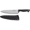 imageFarberware Edgekeeper 8Inch Chef Knife with SelfSharpening Blade Cover High CarbonStainless Steel Kitchen Knife with Ergonomic Handle RazorSharp Knife BlackBlackGray