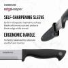 imageFarberware Edgekeeper 8Inch Chef Knife with SelfSharpening Blade Cover High CarbonStainless Steel Kitchen Knife with Ergonomic Handle RazorSharp Knife BlackBlackGray