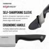 imageFarberware Edgekeeper 8Inch Chef Knife with SelfSharpening Blade Cover High CarbonStainless Steel Kitchen Knife with Ergonomic Handle RazorSharp Knife BlackBlackGray