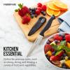 imageFarberware Edgekeeper 8Inch Chef Knife with SelfSharpening Blade Cover High CarbonStainless Steel Kitchen Knife with Ergonomic Handle RazorSharp Knife BlackBlackGray