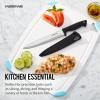 imageFarberware Edgekeeper 8Inch Chef Knife with SelfSharpening Blade Cover High CarbonStainless Steel Kitchen Knife with Ergonomic Handle RazorSharp Knife BlackBlackGray