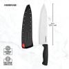 imageFarberware Edgekeeper 8Inch Chef Knife with SelfSharpening Blade Cover High CarbonStainless Steel Kitchen Knife with Ergonomic Handle RazorSharp Knife BlackBlack