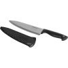 imageFarberware Edgekeeper 8Inch Chef Knife with SelfSharpening Blade Cover High CarbonStainless Steel Kitchen Knife with Ergonomic Handle RazorSharp Knife BlackBlackGray