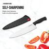 imageFarberware Edgekeeper 8Inch Chef Knife with SelfSharpening Blade Cover High CarbonStainless Steel Kitchen Knife with Ergonomic Handle RazorSharp Knife BlackBlack