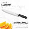 imageFarberware Edgekeeper 8Inch Chef Knife with SelfSharpening Blade Cover High CarbonStainless Steel Kitchen Knife with Ergonomic Handle RazorSharp Knife BlackBlack